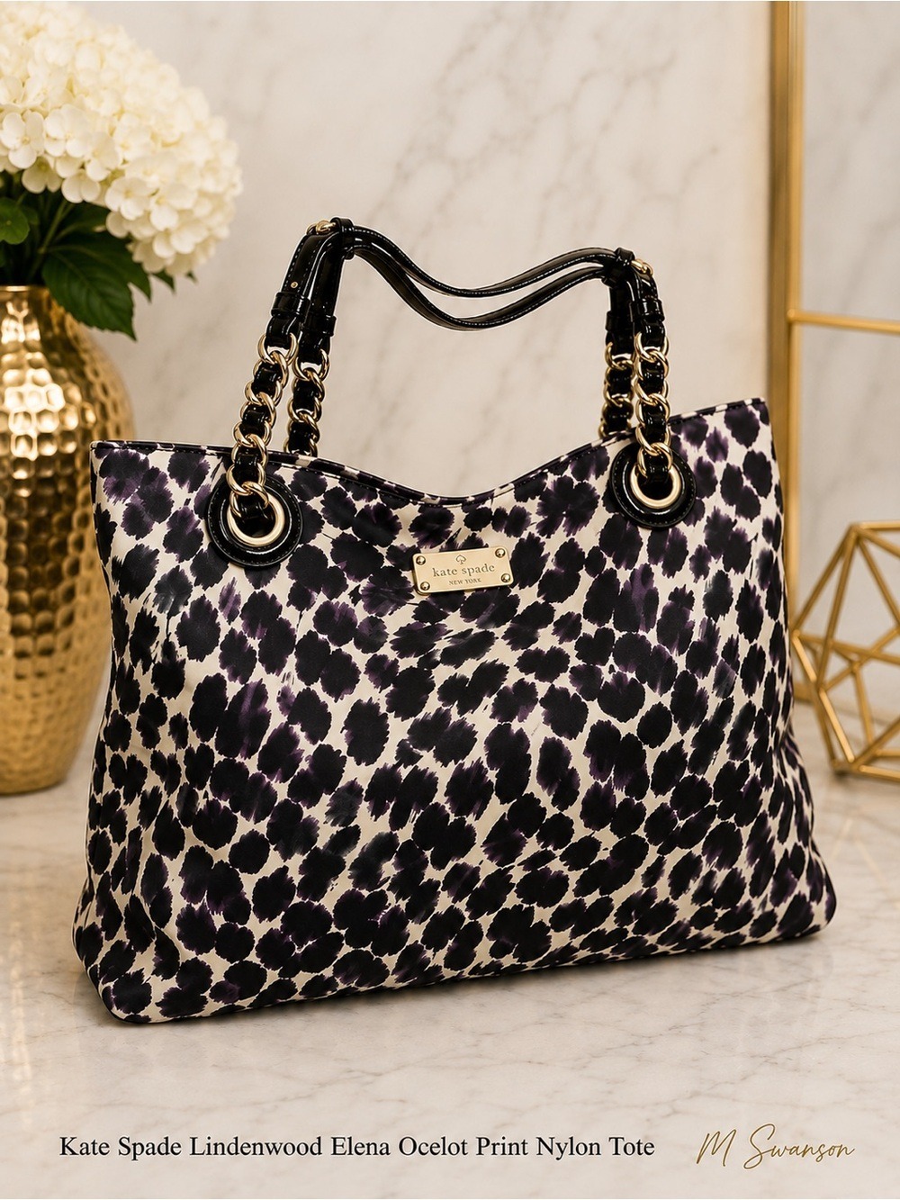 Kate Spade Lindenwood Elena Ocelot Print Nylon Tote – EUC